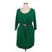 Zara Basic Casual Dress: Green Solid Dresses - New - Women's Size X-Large