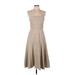 Sachin + Babi for Ankasa Casual Dress - Fit & Flare: Tan Solid Dresses - Women's Size 8