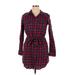 Gap Casual Dress - Shirtdress: Red Plaid Dresses - Women's Size X-Large