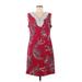 Dana Buchman Casual Dress: Burgundy Paisley Dresses - Women's Size Medium