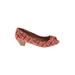 CL by Laundry Heels: Orange Brocade Shoes - Women's Size 6 1/2