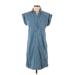 J.Crew Casual Dress - Shirtdress: Blue Dresses - Women's Size 2X-Small