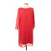 Style&Co Casual Dress - Shift: Red Solid Dresses - Women's Size 16