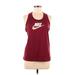 Nike Active Tank Top: Burgundy Activewear - Women's Size Medium