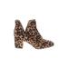 Journee Collection Ankle Boots: Brown Leopard Print Shoes - Women's Size 11