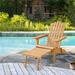 Highland Dunes Boehm Solid Wood Folding Adirondack Chair Wood in Brown | 37.5 H x 29 W x 58 D in | Wayfair C8E64090CF3C4F9BBC8A49CD743356B2