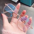 Polygon Frame Clear Lens Glasses Retro Fashion Decorative Glasses Computer Spectacles For Women Men