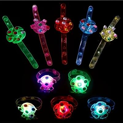 6pcs/12pcs Party Gift Led Luminous Rotating Gyro Wrist With Nightlight Party Gift, Suitable For Birthday Parties, Valentine's Day, Children's Day Gifts (color And Style Random)