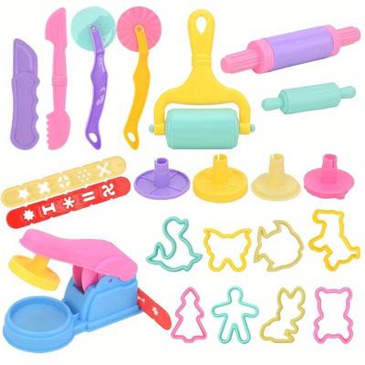 7/8pcs Dough Tools Various Plasticine Mold Cutter Roller And Game Accessories, Colored Clay Noodle Machine Face Stick Animal Mold Accessories Tool Set For Air Drying Clay And Dough Diy Handmade Toys