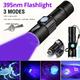 1pc Uv 395nm Flashlight, Usb Rechargeable, Zoomable Ultraviolet Lamp, 3 Modes Mini Torch, Blacklight, For Pet Cat Moss Urine Detection Light, Home, Outdoor, Camping, Fishing Lantern