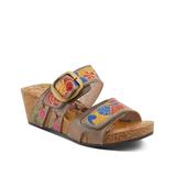 Briseis Wedge Sandal - Brown - Spring Step Heels