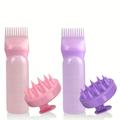 2pcs/set Scalp Massage Brush Root Comb Hair Color Applicator Bottle Hair Oil Bottle For All Hair Types