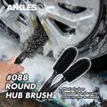 Black Round Head Wheel Hub Brush, Car Wash Cleaning Tool Car Hub Brush Underwire Dead Angle Washing Tire Cleaning Brush