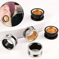 1pair 316l Stainless Steel Double Flared Tunnel Plug Gauges Ear Jewelry