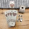 """10pcs Of Handmade Labels ""hearts"", With 10 Sets Of Nails, Leather Labels, Crochet Labels, Handmade Leather Labels, Handmade Product Labels"""