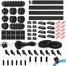 173 Pcs Cable Management Organizer Kit, Include 4 Cable Sleeve Split With 47 Self Adhesive Cable Clips Holder, 10 Cable Ties, 10 Adhesive Wall Cable Tie, 100 Fasten Cable Ties, 2 X Roll Cable Ties