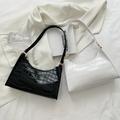 Stylish Embossed Baguette Bag, Solid Color Shoulder Bag, Women's Pu Leather Handbag