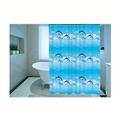 1pc Blue Dolphin Print Shower Curtain, Waterproof Shower Curtain Including Plastic Hooks, Bathroom Partition Curtain, Bathroom Accessories