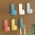 6pcs Mini Wall Mounted Hook, Strong Hanging Sticky Hook, Self Adhesive Traceless Hangin Hook, Household Multifunctional Wall Hook, Door Back Hook, 6 Colors