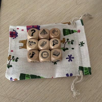 TEMU 9pcs Story Telling Dices With Bundle Pocket, Christmas, Thanksgiving Day, Easter Gift Christmas, Halloween Gift Image