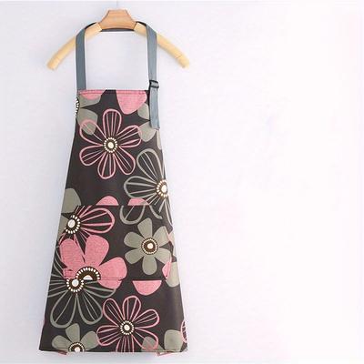 TEMU 1pc Apron, Floral Print Apron For Gardening & Cooking Image