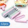 12pcs Food-safe Plastic Bag Sealing Clips - Keep Snacks Fresh And block Oxidation With Anti-oxidation Clip Clamp Sealer