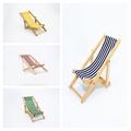 Mini Wooden Beach Chair - Creative Doll House Decorations For 1:12 Scale Simulation