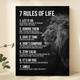 1pc Canvas Poster, Vintage Art, Inspirational Quotes Poster, 7 Rules Of Life, Ideal Gift For Bedroom, Decor Wall Art, Wall Decor, Fall Decor, Wall Decor, Room Decor, Room Decoration, No Frame