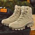 Men's Service Boots Boots, Outdoor Lace-up Walking Hiking Shoes, Rugged Style Army Boots