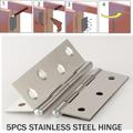 5pcs Stainless Steel Hinges, Furniture Hardware Door Hinges, Bearing Hinges, Wooden Door Folding Butt Hinges