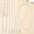8cm Pearl Gold Silver Black Lobster Clasp Long Diagonal Mobile Phone Lanyard With Transparent Card