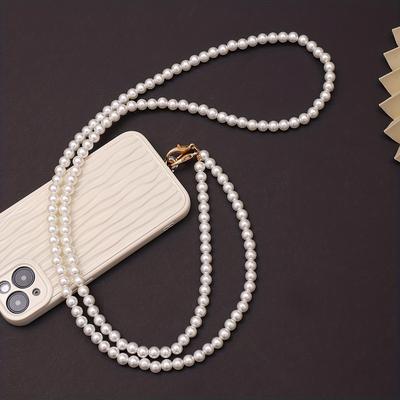 TEMU A Long Crossbody Phone Strap With A , Featuring 8mm , Silvery , And Clasp.
