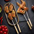 5/10/20pcs Wooden Handle Barbecue Sticks, Bbq Flat Skewers, With Handle Wood, For Fish, Reusable, Easy To Wash, Easy To Carry, Bbq Accessories Tool For Indoor/outdoor Bbq Grill Party