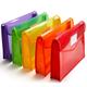 1pc A4 Plastic File Folders, Envelope Expanding File, Wallet Organizer, Documents Folder With Snap Closure Pocket Waterproof Transparent File Pouch For School Office Red Blue Yellow 2.9*9.8*12.9inch