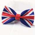 Union Jack Flag Bow Tie British Flag Original Blue, Red And White Bowtie Adjustable Silky Satin Bow Tie