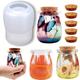 1pc Jar Resin Molds Silicone With 5pcs Cork Lid, Diy Silicone Bottle Molds For Stash Jar, Storage Bottle, Jewelry Candy Container, Flower Pot, Home Decoration Gifts