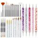 Nail Art Brushes Set Nail Art Brush Design Tip Painting Drawing Carving Dotting Pen Builder Flat Fan Liner Acrylic Gel Uv Polish Tool Manicure