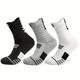 3pairs Men's Basketball Elite Crew Socks, Protective Outdoor Thick Socks