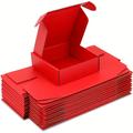 10/20/30pcs 5.3 X 3.3 X 1 Inch Red Small Mailer Shipping Boxes Packing Box, Corrugated Cardboard Box For Small Business Packaging Craft Festival Christmas Gift Packing