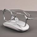 Double Bridge Aviator Clear Lens Glasses Retro Fashion Decorative Glasses Computer Spectacles For Women Men