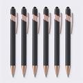 6 Pack Ballpoint Pen 2-in-1 Stylus Retractable Ballpoint Pen With Stylus Tip, Metal Stylus Pen For Touch Screens, 1.0 Mm Black Ink