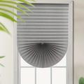 1pc Grey Pleated Window Paper Shades Room Darkening Blinds, Cordless Pleated Light Filtering Fabric Shadefor Office, Living Room, Bedroom, Thermal Insulated, Easy To Cut And Install