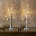 1pc Lighted Birch Tree For Home Decor, Warm White Led Tree, Usb Powered, Battery Operated Tabletop Mini Artificial Tree With Lights Perfect For Christmas, Weddings, And Valentine's Day Decorations