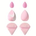 6pcs Beauty Blenders, Triangle Powder Puffs & Makeup Sponges For Face, Professional Blender Sponge For Foundation, Cosmetic Sponges Puffs Set For Liquid Foundation Powder