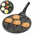 1pc Mini Pancake Griddle ,mini Pancake Pan, Smiley Face Pancake Pan, Pancake Maker With 7 Mold Design, Cookware, Kitchenware, Kitchen Supplies, Kitchen Items