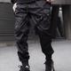 Trendy Plain Black Cargo Pants, Men's Multi Flap Pocket Trousers, Loose Casual Outdoor Joggers, Men's Work Pants Outdoors Streetwear Hip Hop Style