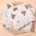 Cute Sweet Bear Wrap, Soft Cotton Blanket, Cartoon Pattern Warm Wrap