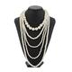 Elegant Imitation Pearl Necklace White Neck Chain Multi-layer Retro Pearl Cheongsam Accessories New Year Chinese Style 1pcs