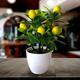 1pc 8.6 Inch Artificial Mini Potted Plants, Artificial Fruit Lemon Tree Bonsai Fake Greenery White Plastic Pot For Home Table Desk Office Bathroom Decor