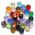 100pcs/pack 6mm Faceted Flat Beads Crystal Glass Loose Beads Spacer Beads Jewelry Diy Bracelet Necklace Making Small Business Supplies
